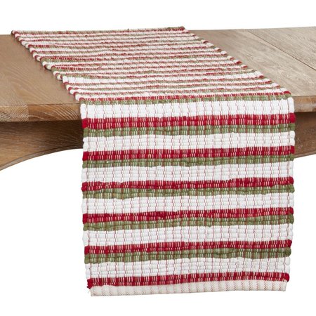 SARO LIFESTYLE SARO  Holiday Table Runner with Chindi Design 815.M1672B